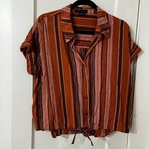 Size large retro striped button down